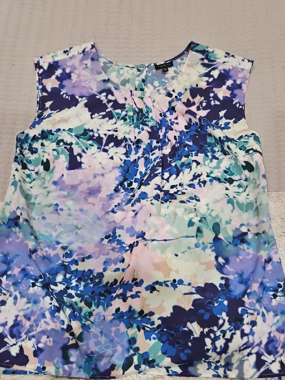 Talbots Sleeveless Floral Print Camisole in Blue, Purple, Pink